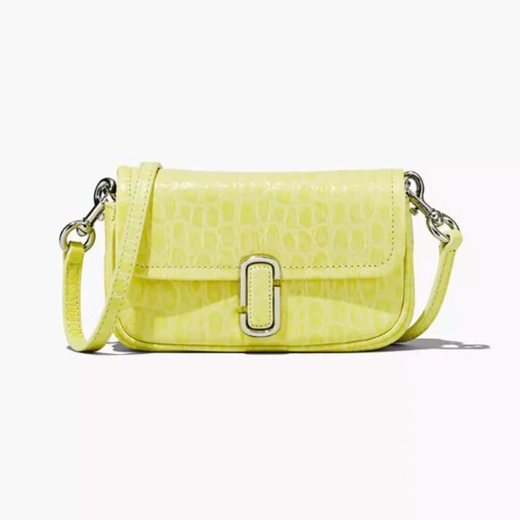 NWT! NEW!New Marc Jacobs J Marc Mini Shoulder Bag -Croc-embossed Leather Yellow - Picture 7 of 10